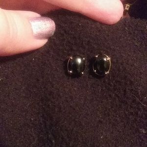 Vintage black and gold stud earrings